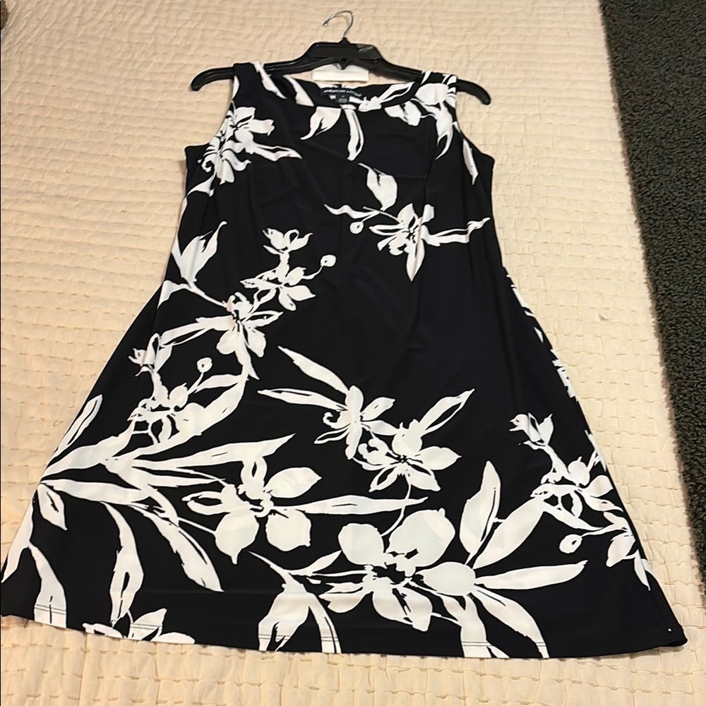 American Living Black and White Floral Dress - Size 12